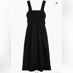 GANNI NEW Smock Bodice Organic Cotton Poplin Sundress